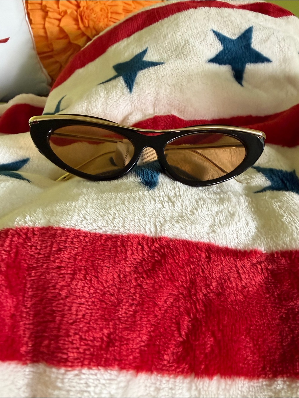 Black Cat-Eye Sunglasses with Brown Lenses from Anthropology